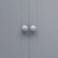 Шкаф за баня, сив, 46x24x116 см, дърво пауловния