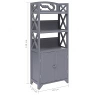 Шкаф за баня, сив, 46x24x116 см, дърво пауловния