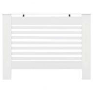 Параван за радиатор, бял, 112x19x81,5 см, МДФ