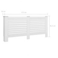 Параван за радиатор, бял, 172x19x81,5 см, МДФ