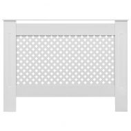 Параван за радиатор, бял, 112x19x81,5 см, МДФ