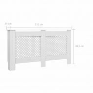 Параван за радиатор, бял, 152x19x81,5 см, МДФ