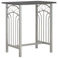 Бар комплект от 3 части, дърво и стомана, черен