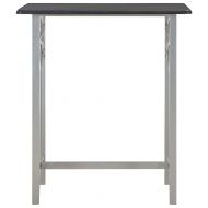 Бар комплект от 3 части, дърво и стомана, черен