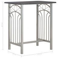 Бар комплект от 3 части, дърво и стомана, черен