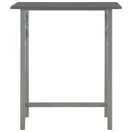 Бар комплект от 3 части, дърво и стомана, антрацит