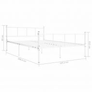 Рамка за легло, бяла, метал, 120x200 cм