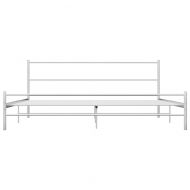 Рамка за легло, бяла, метал, 160x200 см