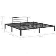 Рамка за легло, черна, метал, 200x200 cм