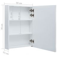 LED шкаф с огледало за баня, 50x13x70 см