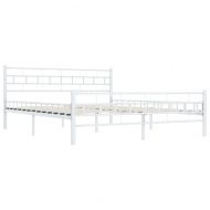 Рамка за легло, бяла, метал, 140x200 cм