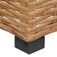 Ъглов диван с възглавници, естествен ратан