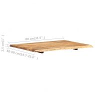 Плот за маса, акациево дърво масив, 80x(50-60)x2,5 cм