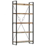 Библиотека с 5 рафта, 90x30x180 см, регенерирано дърво масив