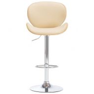 Бар табуретка, кремава, изкуствена кожа