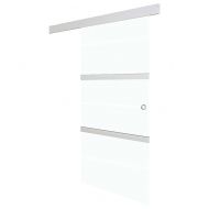 Плъзгаща се врата, ESG стъкло и алуминий, 76x212 см, сребриста