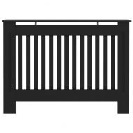 Параван за радиатор, черен, 112x19x81,5 см, МДФ