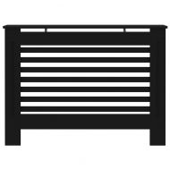Параван за радиатор, черен, 112x19x81,5 см, МДФ