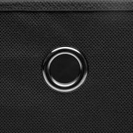 Кутии за съхранение с капаци 10 бр черни 32x32x32 см плат