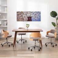 Комплект принт върху канава, ваза с цветя, пъстър, 150x60 см