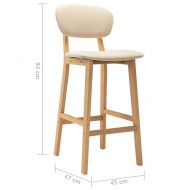 Бар табуретки, 2 бр, кремави, текстил