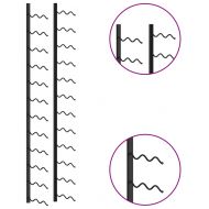 Стойка за вино за 24 бутилки, стенен монтаж, черна, желязо
