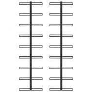 Стойки за вино за 18 бутилки стенен монтаж 2 бр черни желязо