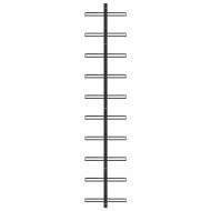 Стойка за вино за 10 бутилки, стенен монтаж, черна, метал