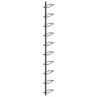 Стойка за вино за 10 бутилки, стенен монтаж, черна, метал