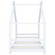 Рамка за детско легло, бяла, бор масив, 90х200 см