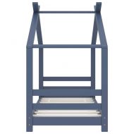 Рамка за детско легло, сива, борово дърво масив, 70x140 см