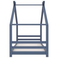 Рамка за детско легло, сива, борово дърво масив, 90х200 см