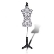 Дамски манекен бюст, черно-бял
