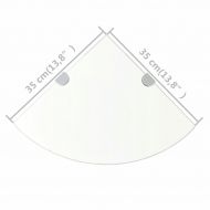 Ъглови рафтове, 2 бр, прозрачно стъкло с държачи хром, 35x35 см