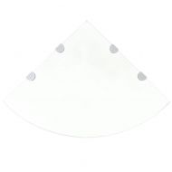 Ъглови рафтове, 2 бр, прозрачно стъкло с държачи хром, 45x45 см