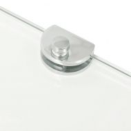 Ъглови рафтове, 2 бр, прозрачно стъкло с държачи хром, 45x45 см