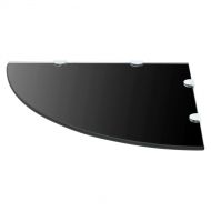 Ъглови рафтове, 2 бр, черно стъкло с държачи хром, 45x45 см