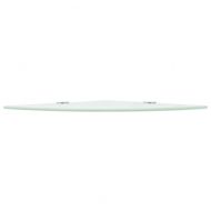 Ъглови рафтове, 2 бр, бяло стъкло с държачи хром, 35x35 см