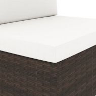 Градински комплект, 7 части, кафяв полиратан