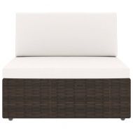 Градински комплект, 8 части, кафяв полиратан