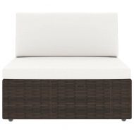 Градински комплект, 4 части, кафяв полиратан