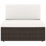 Градински комплект, 5 части, кафяв полиратан