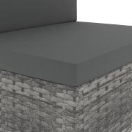 Градински комплект за отдих, 5 части, полиратан, сив