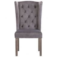 Трапезни столове, 2 бр, сиви, кадифе