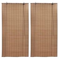 Бамбукови ролетни щори 2 бр 80x160 см кафяви