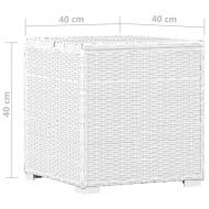 Градински шезлонги с маса за чай, 3 части, полиратан, бели