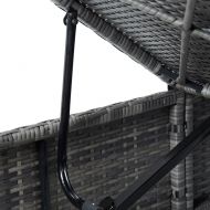 Градински шезлонги с маса за чай, 3 части, полиратан, сиви