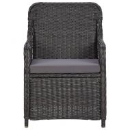 Градински комплект, 9 части, полиратан, черен