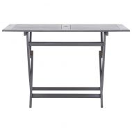 Градински трапезен комплект, 7 части, акация масив, сив