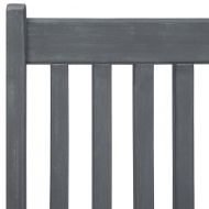 Градински комплект за хранене от 5 части (150-200) x 100 см, масивна акациева дървесина, сив